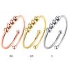 Anxiety Rotating Ring Turnable Bead Stainless Steel Decompression Ring Women's Anti-Anxiety Relief Anxiety Open Ring