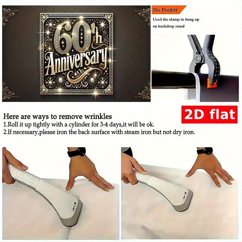 A 2D flat item used to celebrate the 60th anniversary celebration, made of polyester fiber, party banner