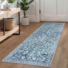 Bohemian Floral Corridor Carpet, Washable  Anti-Slip Entrance Mat, Retro Kitchen Runner Rug for Hallway, Farmhouse Home Decor