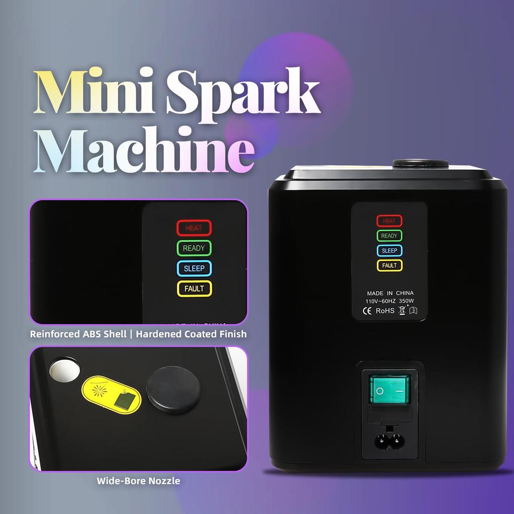 350W Mini Cold Spark Machine Stage Effects Wireless Remote DJ Equipment Party Fountain Spark Machine DMX Control Disco Wedding