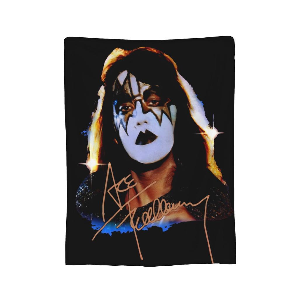 Ace Frehley RIP 1951-2025 Wool Blankets Kiss Band Custom Throw Blankets for Home 200x150cm Rug Piece,