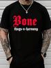 T-shirt | Motif Mob Os Et Harmonie, Style Gothique, Vêtements Urbains Streetwear, Indispensable Pour Les Amoureux De Musique, Cadeau Mode Pour Lui, Convien