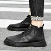 Fashion High Quality Leather Motorcycle Boots Casual Luxury Designers Lace-up High Top Comfortable Fashion Man Outdoor Work Boots