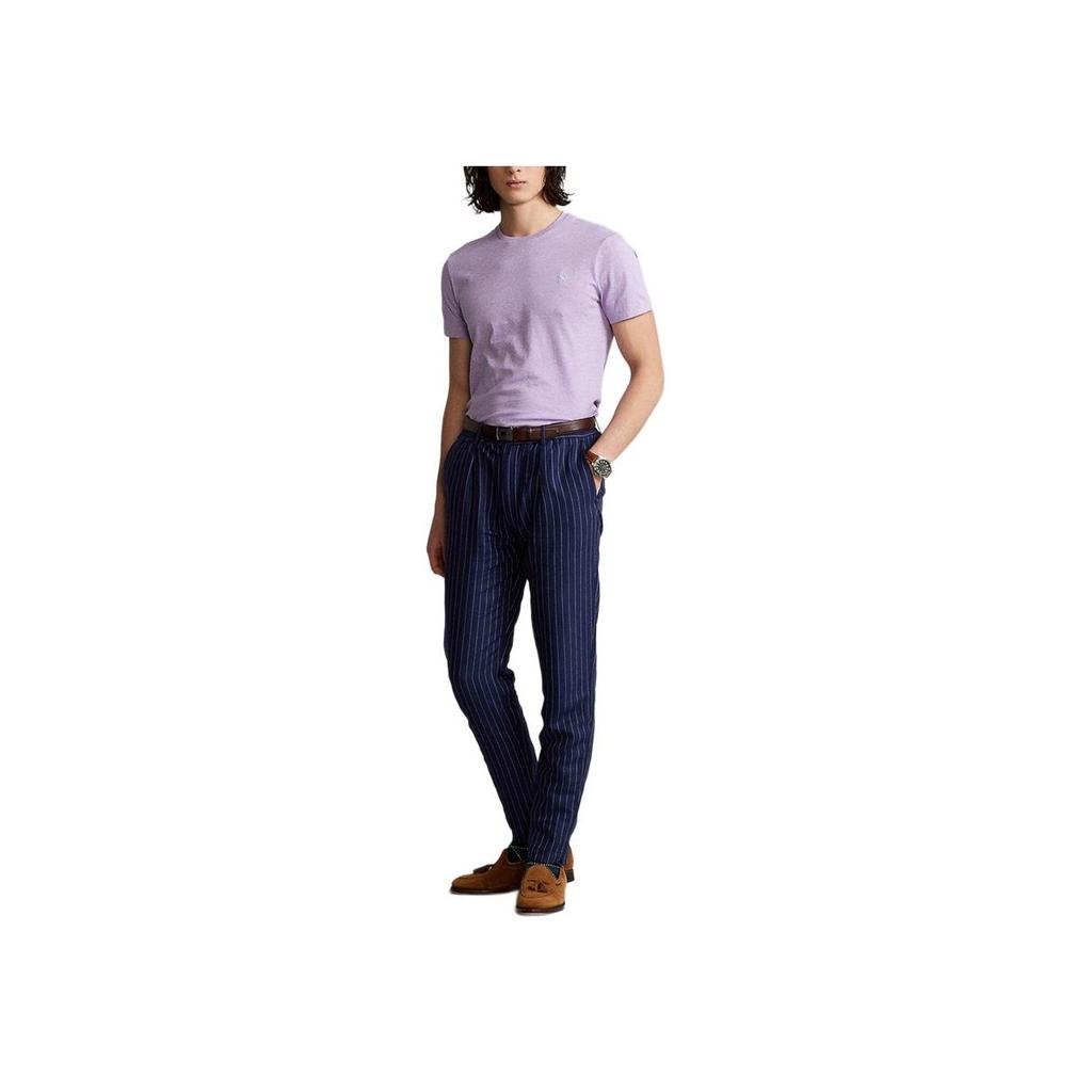 Polo Ralph Lauren Solid Logo Embroidered Slim Fit Crew Neck Short Sleeve T-Shirt Men Tops Purple MNPOTSH1N821201-500