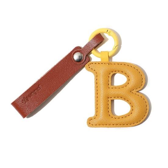 

Keychain Pendant Imitation Leather Macaron Color English Letter Design Bag Charm Backpack Car Accessories