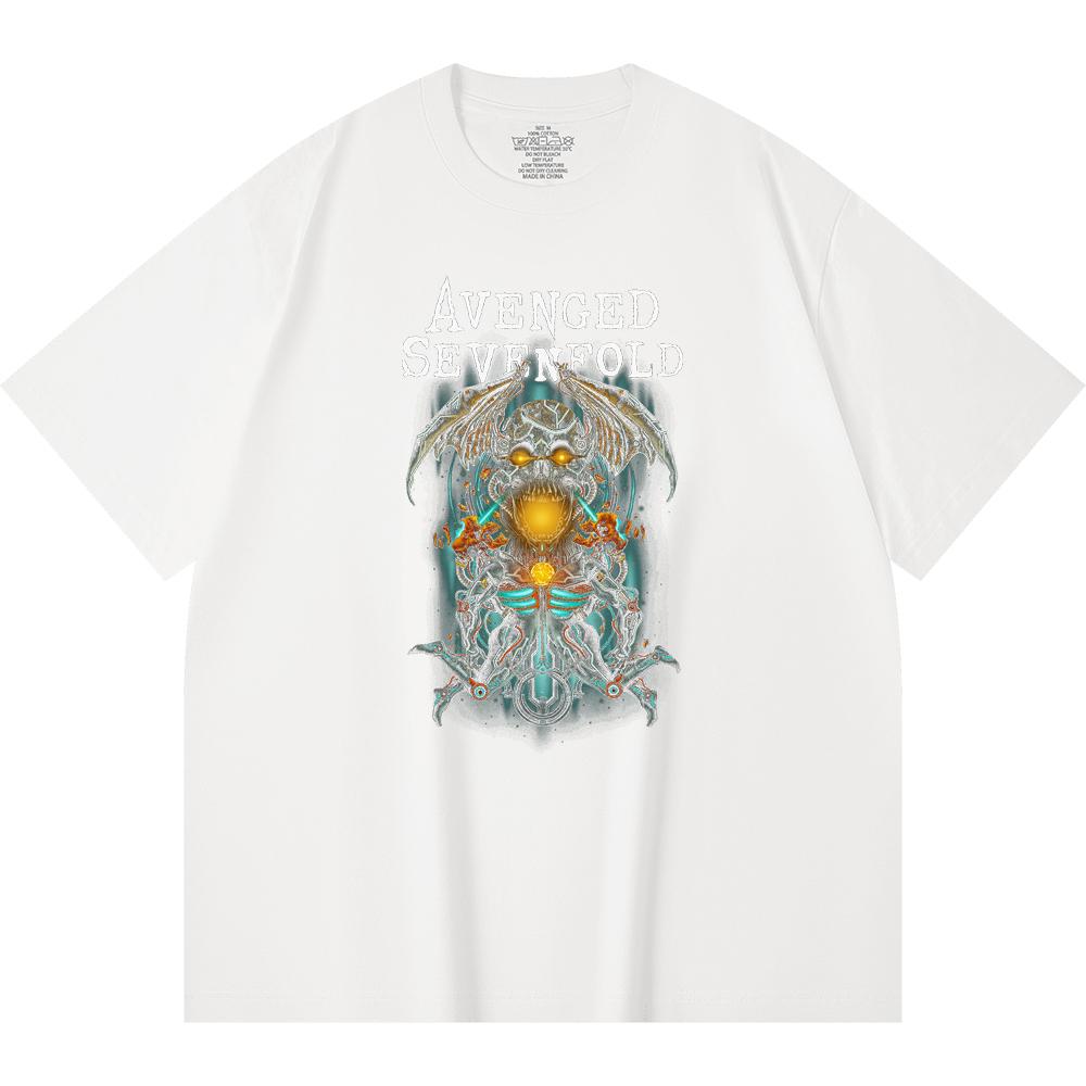 230 Gsm 100% Cotton Heavy Metal T-Shirt  Rock Band Popular Music Print Unisex Heavy Cotton T Shirt