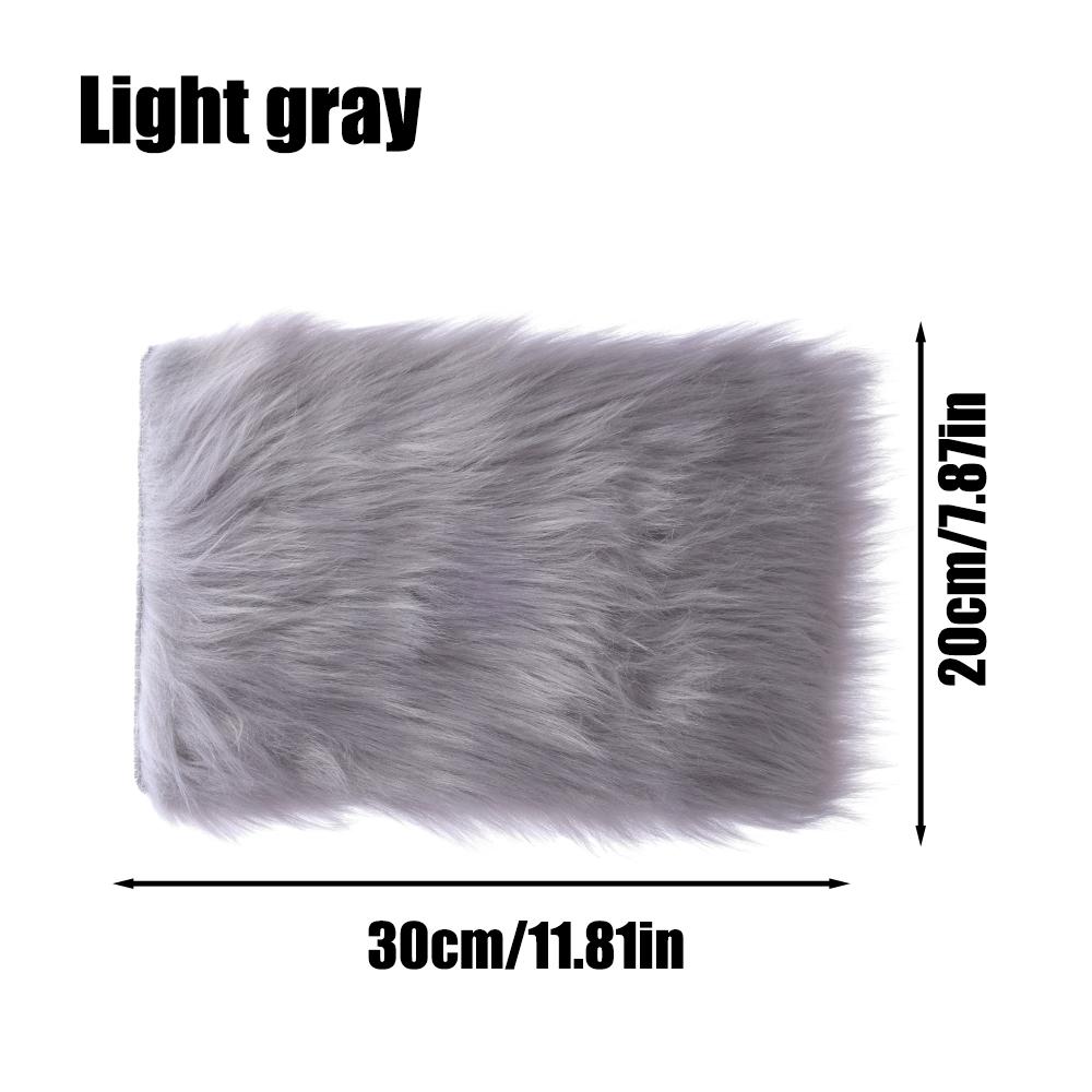 Winter Car Armrest Cushion 30x20cm Car Arm Rest Box Artificial Wool Warm Non-slip Long Plush Cover Pad Car Interior Accessories
