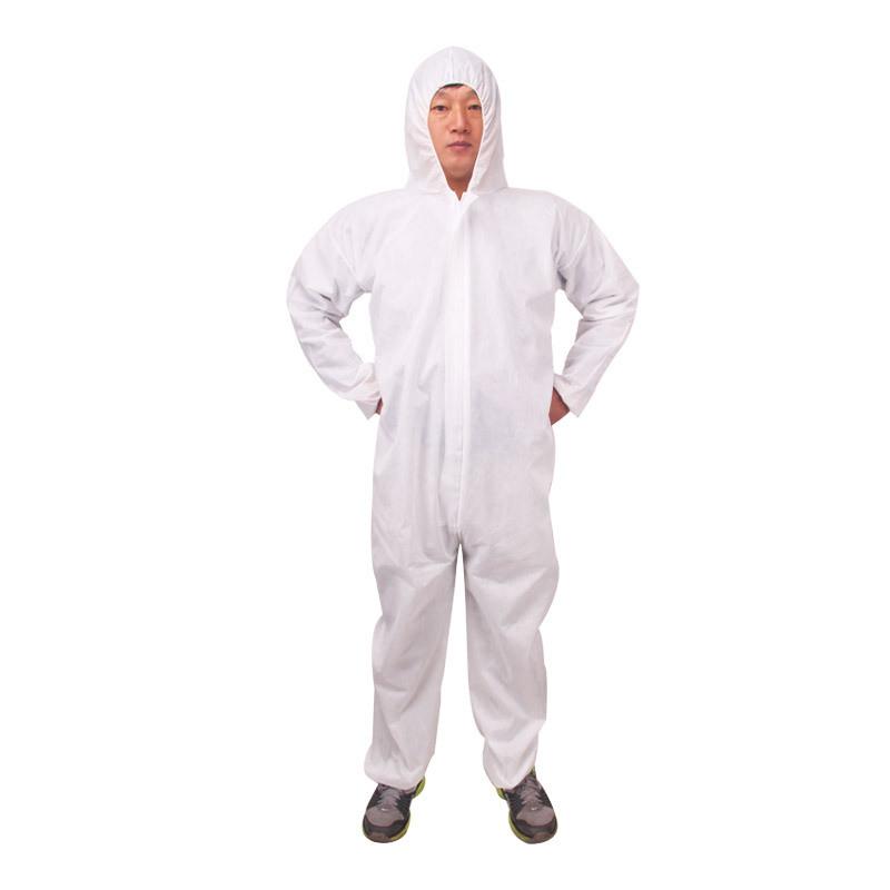 Nonwoven Protective Suit With Blue Tape And Zipper Closure For Dust Spray Painting And Farming Tasks