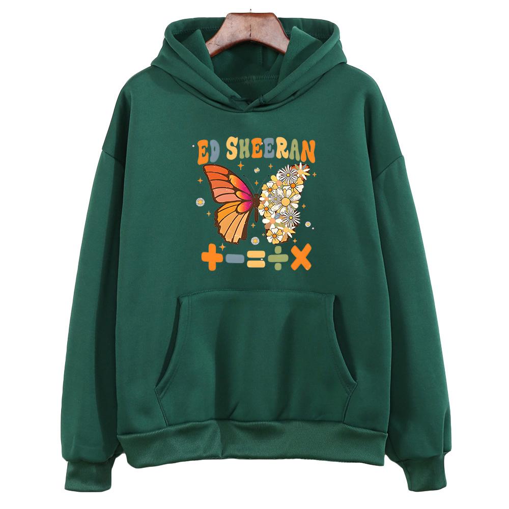 Ed Sheeran Tour Sweatshirts Women Aesthetic Hoodies Winter Fleece Sudadera with Pocket Clothing Oversized O-neck