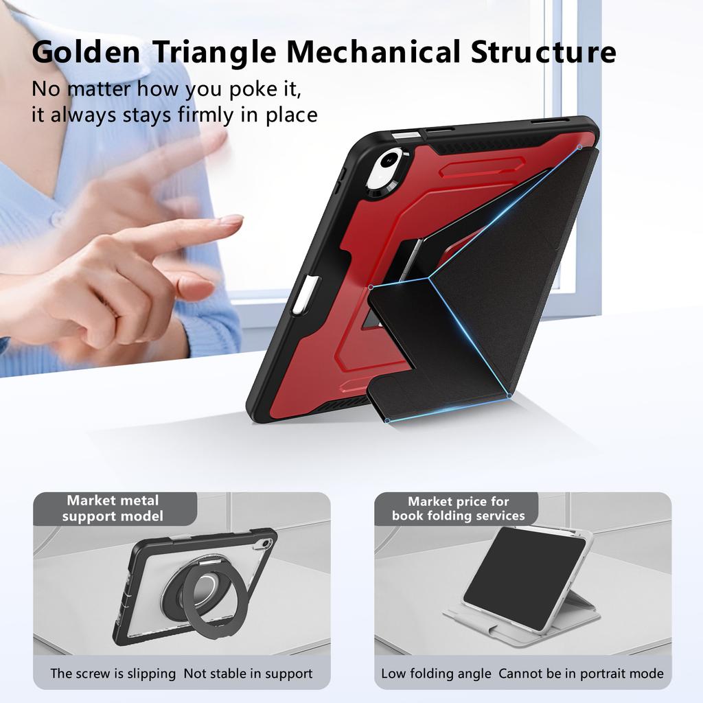 For IPad 10th 11th Gen A16 Air 5 10.9 Pro 11 Inch M2 M3 M4 Magnetic Flip Shockproof Tablet Case Smart Stand Pencil Holder Funda