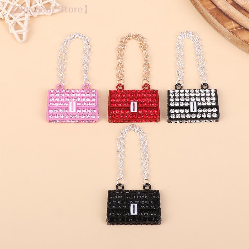 6 Pack Fashionable Dollhouse Metal Chain Bag Pack, Miniature Shopping Handbag for Doll Accessories