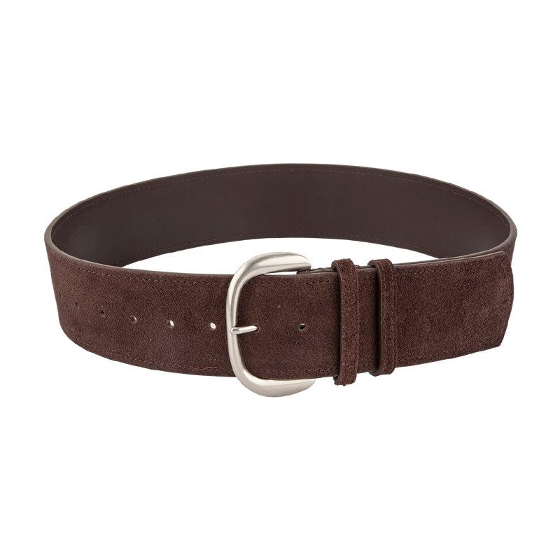 Retro Maillard Style Wide Belt for Women with Waist Slim Waist and Skirt with Temperament American Hot Girl Style Belt