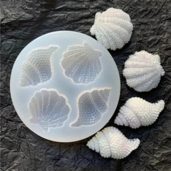 Silicone Chocolate Mold Ocean Conch Seashell Fondant Cake Mold Pudding Mold for Cake Decoration Cupcakes Polymer Clay