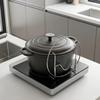 Kitchen Pot Lid Holder Stainless Steel Pan Cover Rack Pot Side Stand Modern Lid Rest Organizer Space Saving Kitchen Accessories