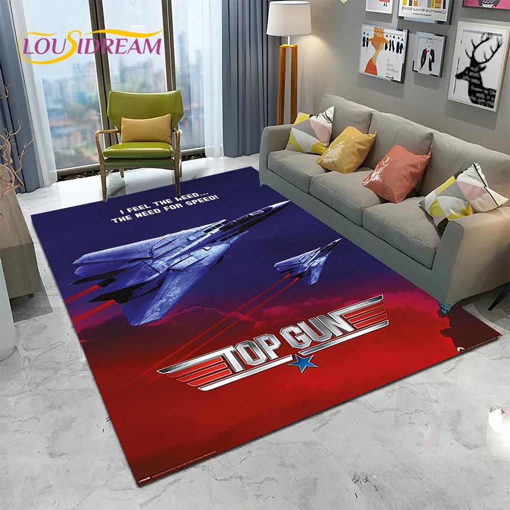 Classic Movie Top Gun Sign Tom Cruise Carpet Rug for Home Living Room Bedroom Sofa Doormat Decor,kid Area Rug Non-slip Floor Mat
