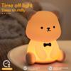 Silicone Teddy Bear Fun Night Light 3 Level Dimmable Nursery Light Colorful Warm White Sleeping Beside Lamp For Bedroom