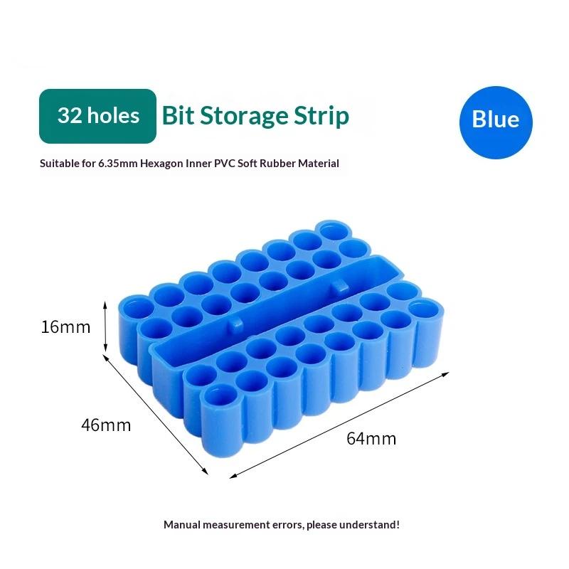 1Pcs 4-32 Hole 1/4 Holder Screwdriver Storage Box Hex Shank Screwdriver Plastic Screwdriver Storage Screwdriver Bit Holder