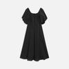 Elegant Puff Sleeve A-Line Midi Dress