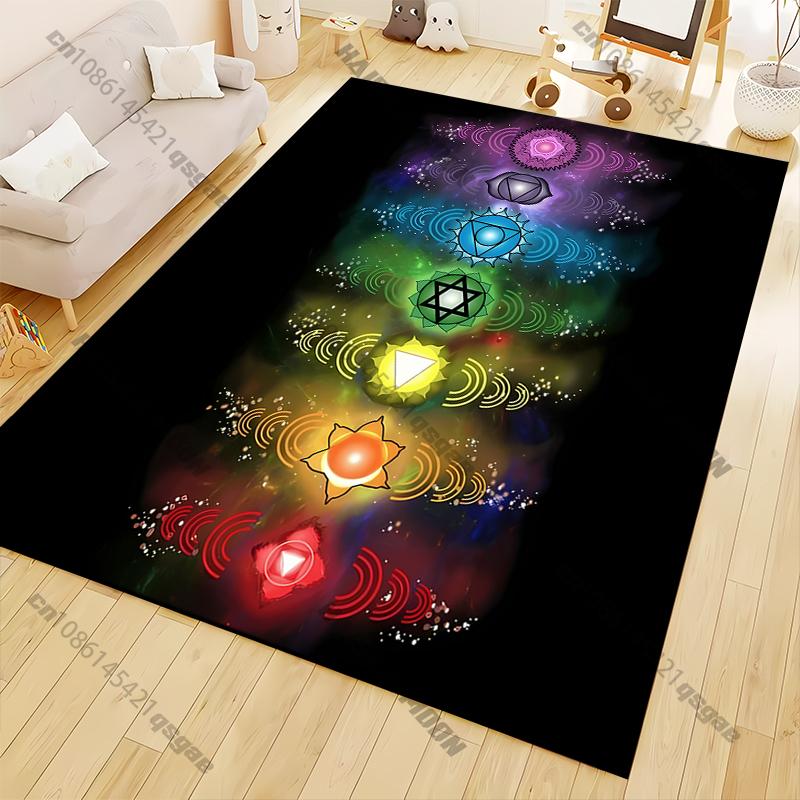 15 Size Bohemian Chakra Meditation Area Rug,Carpet Rug for Living Room Bedroom Sofa Doormat Decoration, Decoration Chambre