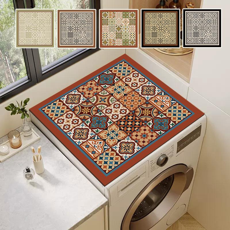 Wasing Machine Top Mat Microwave Top Protector Oven Dust Covers Kitchen Draining Mat Refrigerator Protector Home Supplies