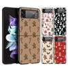 Cartoon Christmas Phone Case For Samsung Galaxy Z Flip 3 4 5 6 7 Hard Black Folding PC For Samsung Z Flip3 Flip4 Flip5 Cover