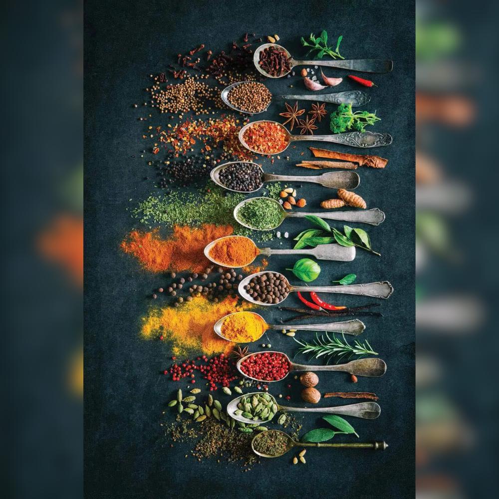 Spice Pattern Modern Rug | Kitchen Rug | Non-Slip Backing Carpet