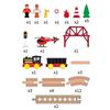 Educational Wooden Toy Rail Car Children Diy Fire Forest Track Bridge Suit Thomas Train