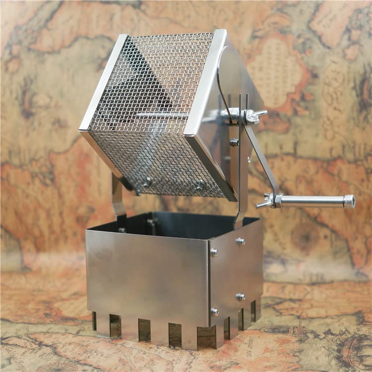 Desirable Home Kaffeeröster, Ferninfrarot, klein, manuelle Drehung mit Griff, Röstmaschine, Premium-Titan, 3,5 mm Maschenweite