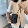 Textured small square bag women's summer new trendy fashion diamond chain messenger bag niche mobile phone bag