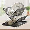 X-Shape Countertop Dish Drainer Non-slip Kitchen Tableware Holder Plate Drying Shelf  Home