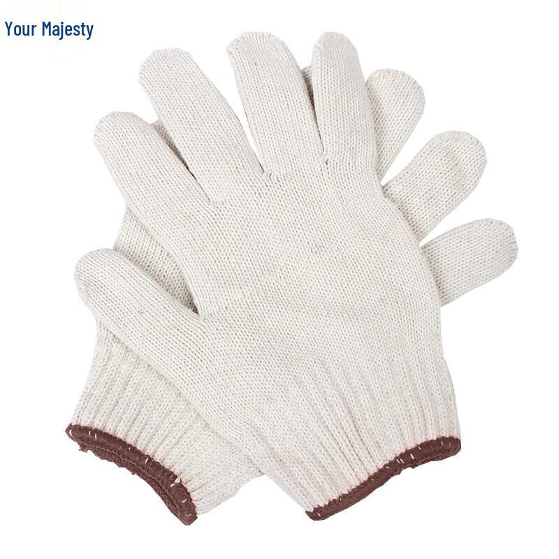 Junyu 71008 800g Thick Cotton Wear-Resistant Work Gloves, 12 Pairs One Size