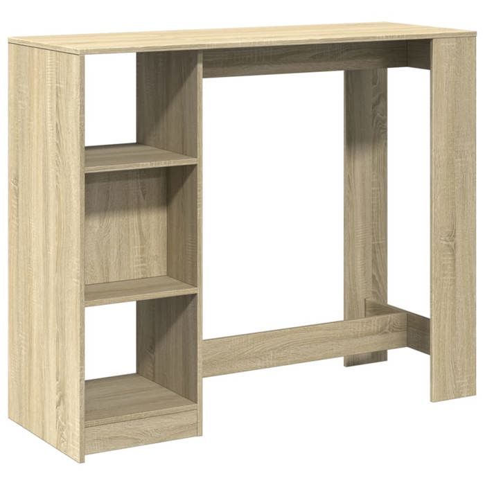 VidaXL Table de bar avec étagère chêne sonoma bois d'ingénierie, table de pub, table haute, table de tabouret de bar, table 854393