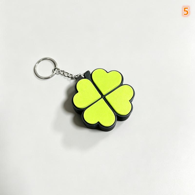 Lucky Four-Leaf Clover Keychain Clickable Buttons Stress Relief Toy Backpack Pendant Party Gift For Kids Adults