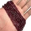 Natural Square Cube Red Garnet Beads 2-3mm Stone Spacer Beads For Jewelry Making Charm DIY Bracelet Necklace Accessories 15''
