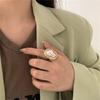 Irregular Pearls Ring Women Fashion Ring Vintage Pearls Jewelry Statement Pearls Ring Alloy Texture Suitable for Daily