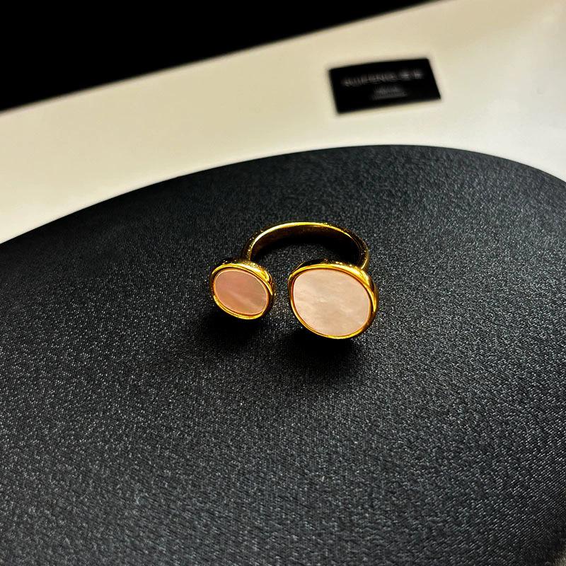 White Fritillary Index Finger Open Geometric Ring High-end Niche Jewelry Ring adjustable opening