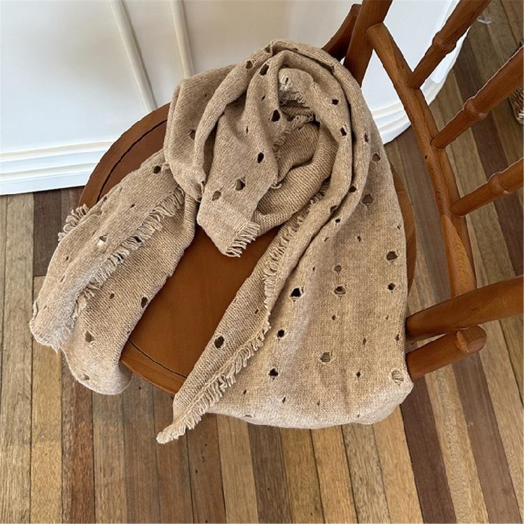 Ragged Knitted Neck Scarf Plush Warm for Men Women Winter Season Neck Gaiter Stylish Winter Neckwear