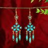 Crystal fringed earrings women's bohemian long temperament personality retro court earrings