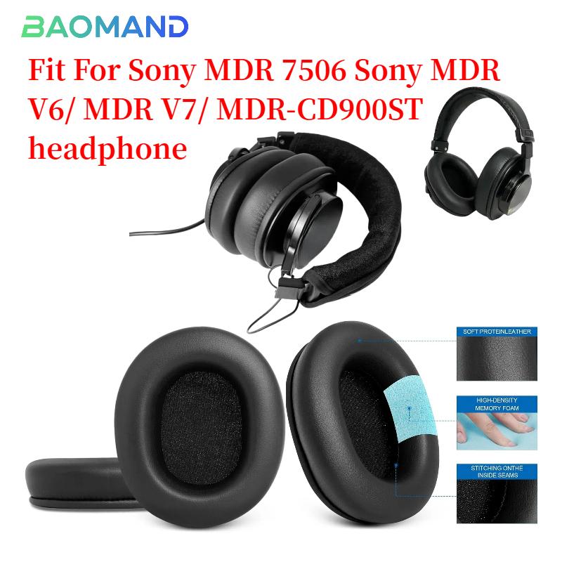 2pcs/pairs Leather Headphone Foam For Sony MDR 7506 Sony MDR V6/ MDR V7/ MDR-CD900ST Headset Ear pads Cushion