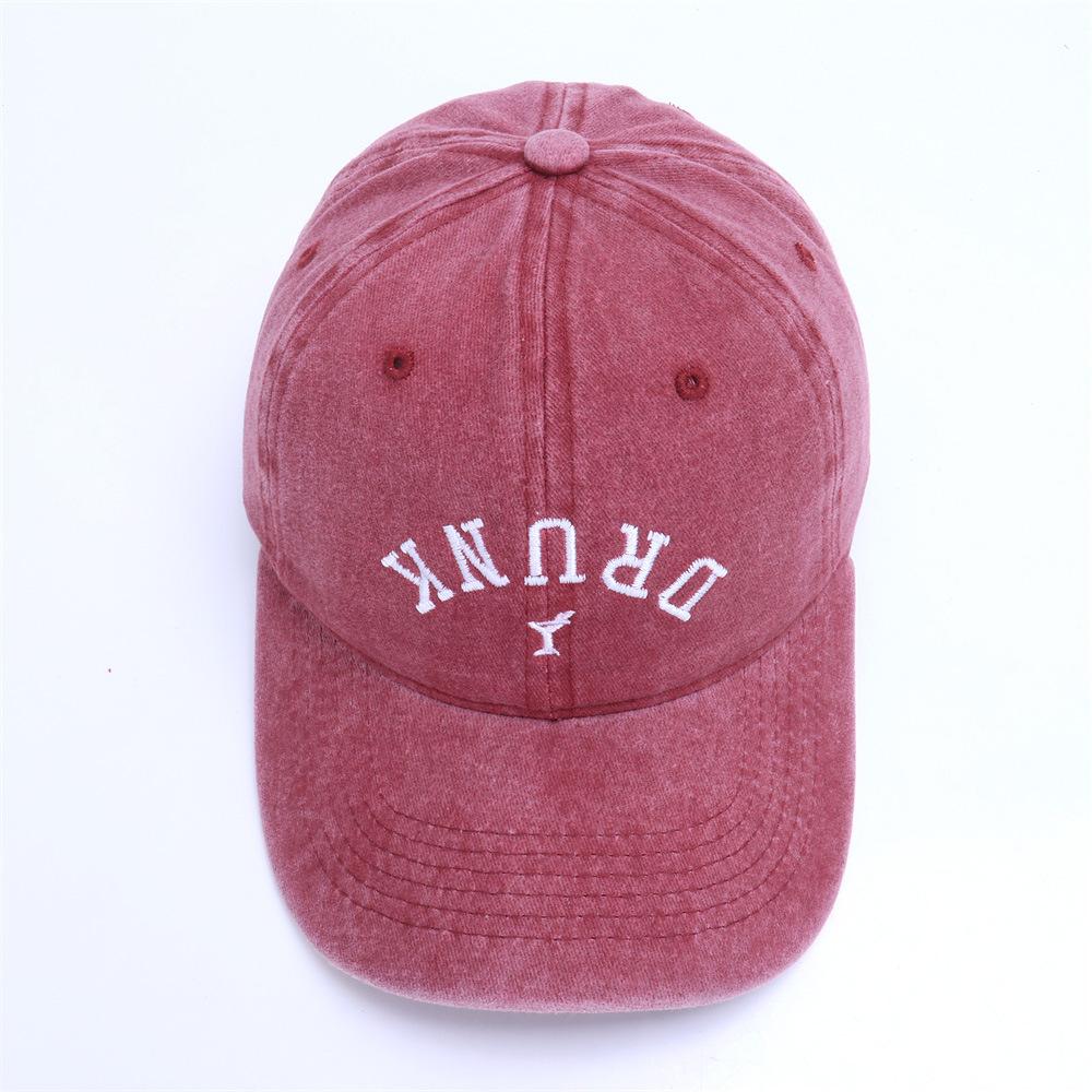 Men's Washed Baseball Cap, American Retro Style With Letter Embroidery, Soft-Top Caps, Dad Hat