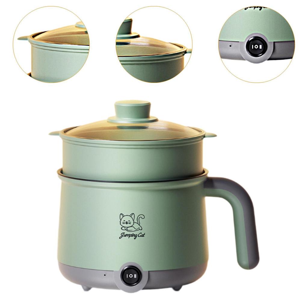 Electric Hot Pot with Steamer Household Noodles Pot for Pasta Dumpling Steak