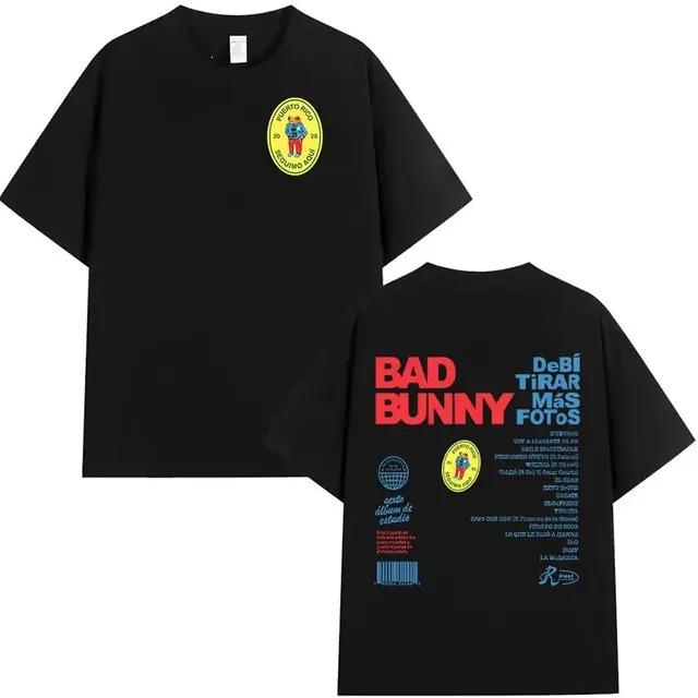 S-XXXL Men Women Singer Rapper Super Star Bad Bunny Printing Tops Adults Unisex Plus Size Short Sleeves Round Neck T-shirt