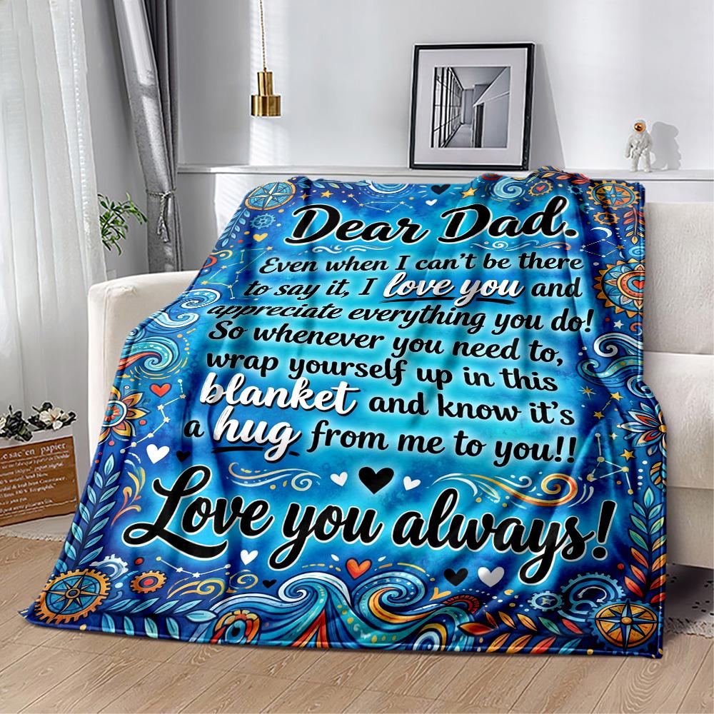 Love Letter Dad Blanket Soft & Cozy Great for Bed Picnics Office Four Seasons Universal Playful Design Gifts For Family Or Friends