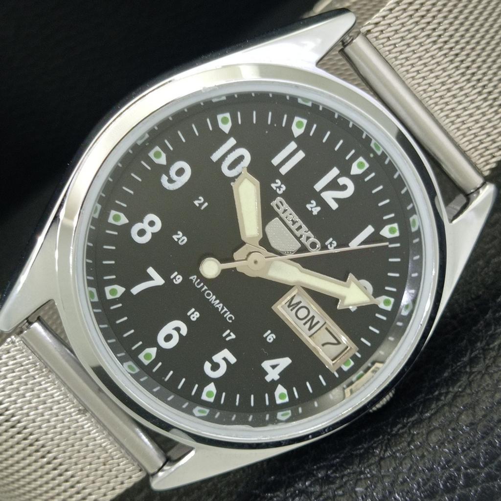 

VINTAGE SEIKO 5 AUTOMATIC 6309A REFURBISHED JAPAN MENS BLACK WATCH a441672-1 Sk-a441672