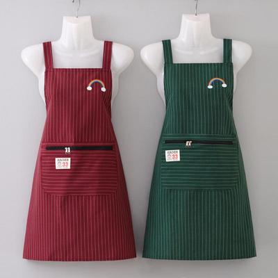 Women's Double Strap Breathable Kitchen Apron - Anti-Stain, Dirt-Resistant, Pretty Waist Uniform