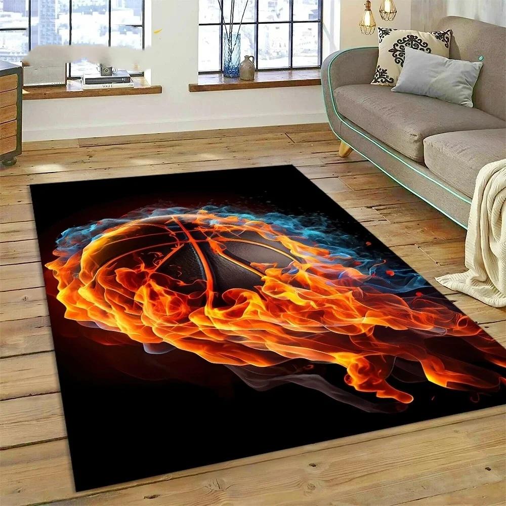 Basketball Court Frame Carpet for Children Bedroom Cartoon Kid Crawling Play Rug Non-slip Doormats Living Room Decor Floor Mat