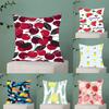 Full Print Pattern Of Fruits Pillow Case Anti-Dustmite Pillowcase Invisible Zipper Silky Short Plush Sofa Cushion Cover