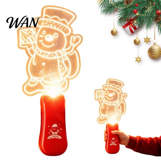 Christmas Tree Projector Toy Stage Light for Kids, Musical Handheld Glow Stick with Santa Interactive Holiday Gift Snowman Reindeer Pattern, Up Toys,