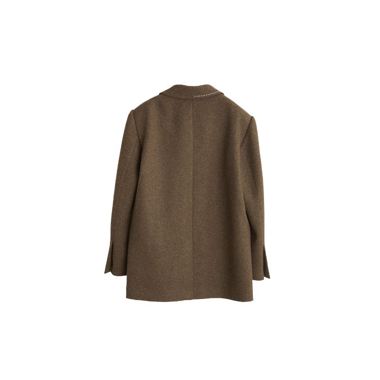 ELLE French Style Melange High-End Silhouette Fashion Design Dress Casual Loose Long Sleeve Jacket Wool Suit Coat Women jackets EX35948