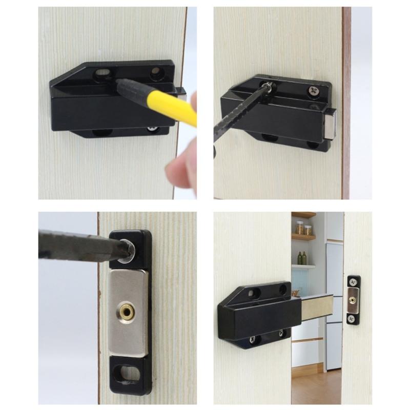 2pcs Push Open Cabinet Latches with Long Strokes Magnet Cupboard Push Latches Push to Open Latches for Tight & Secure